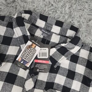 Eddie Bauer 256736 Womens‎ 2XL XXL Black/White Classic Buffalo Check L/S Flannel